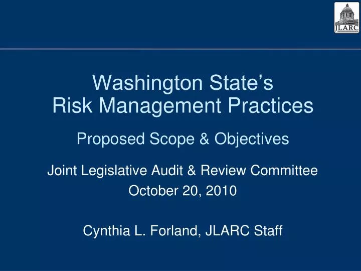 washington state s risk management practices proposed scope objectives