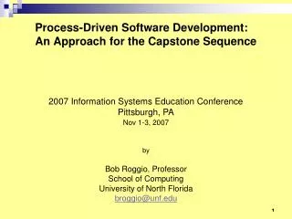 process driven software development an approach for the capstone sequence