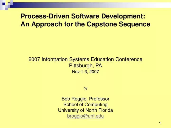 process driven software development an approach for the capstone sequence