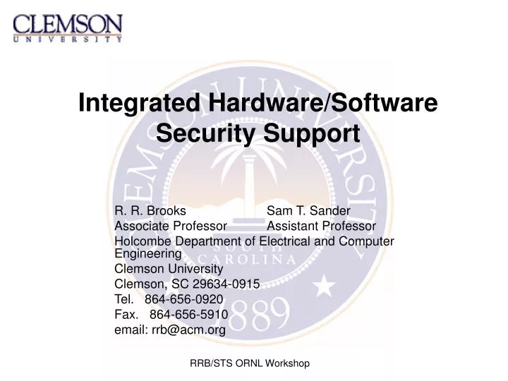integrated hardware software security support