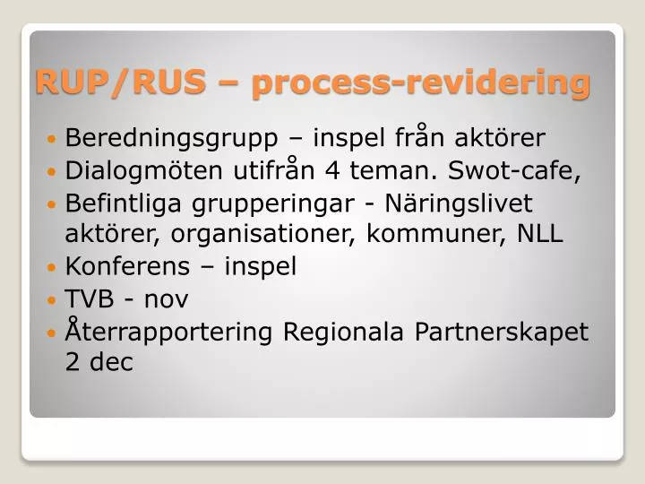 rup rus process revidering