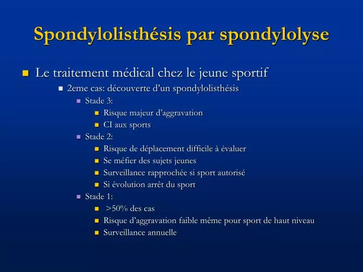 spondylolisth sis par spondylolyse