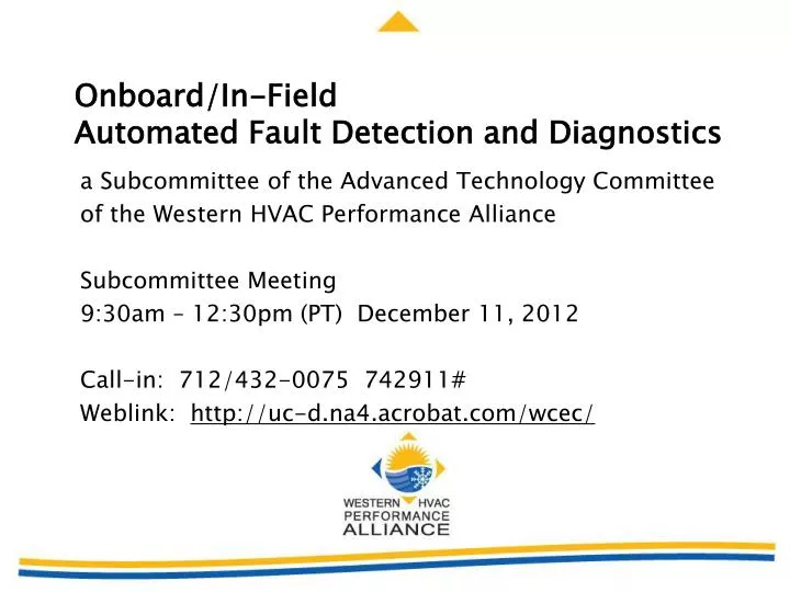 onboard in field automated fault detection and diagnostics