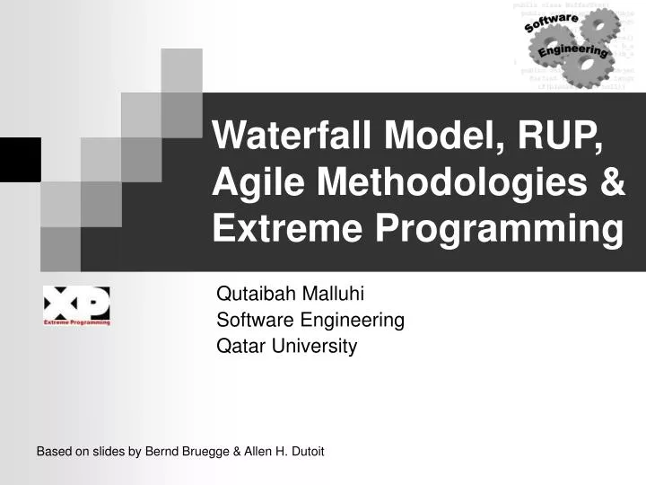 waterfall model rup agile methodologies extreme programming