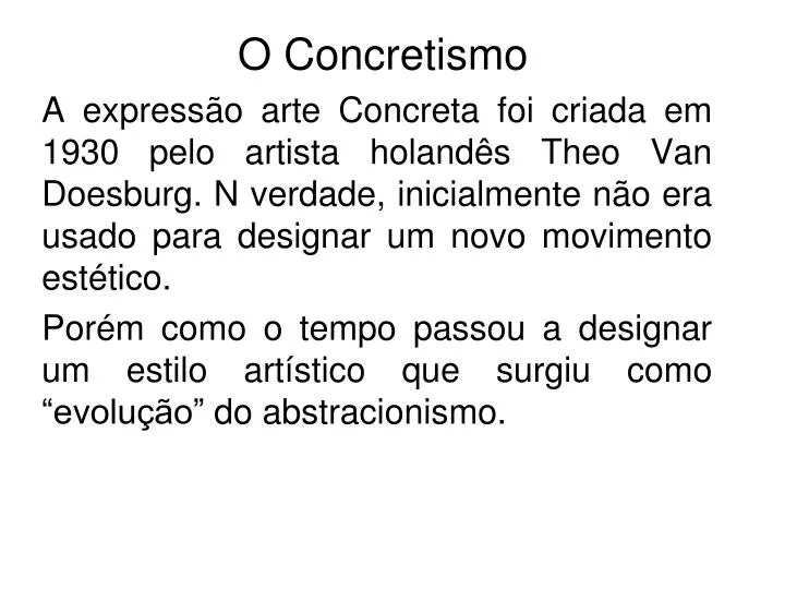 o concretismo