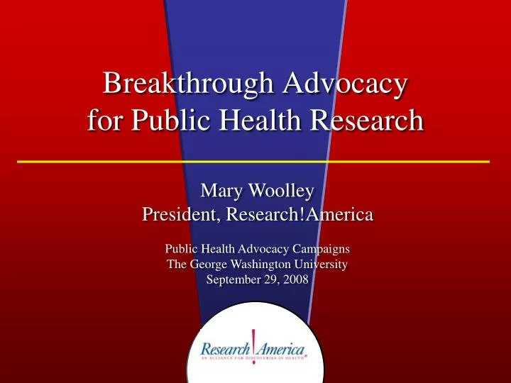 breakthrough advocacy for public health research