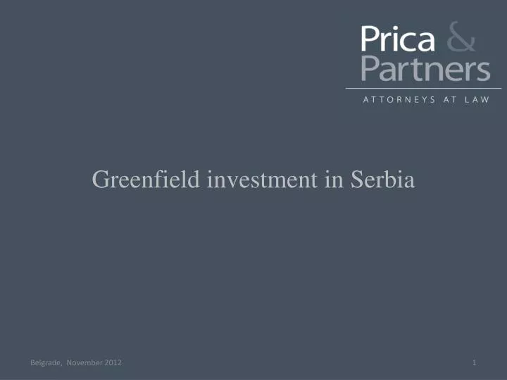 greenfield investment in serbia