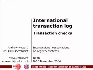 Andrew Howard UNFCCC secretariat unfccct ahoward@unfccct
