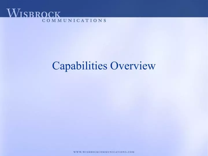 capabilities overview