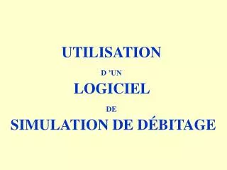 UTILISATION D ’UN LOGICIEL DE SIMULATION DE DÉBITAGE