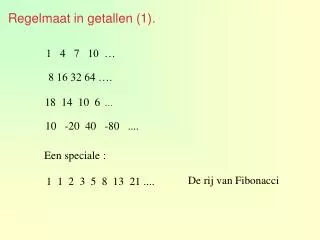 regelmaat in getallen 1