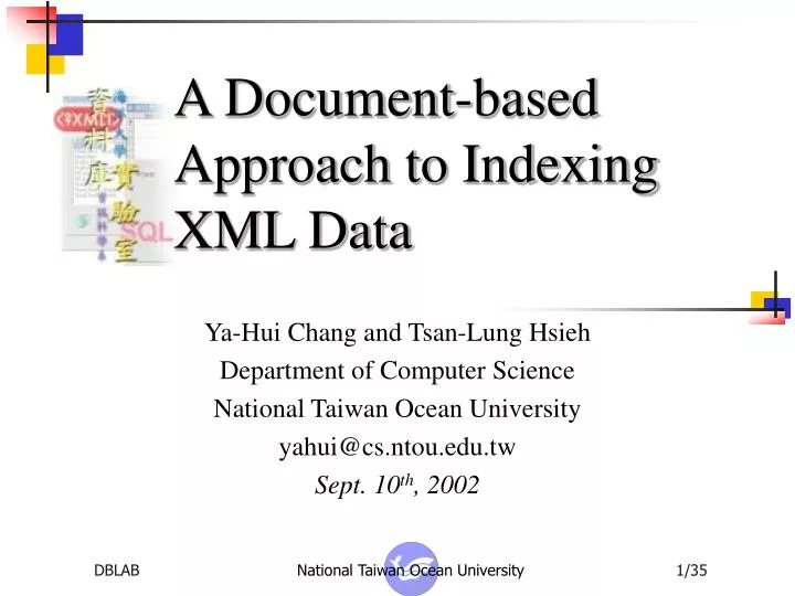 a document based approach to indexing xml data
