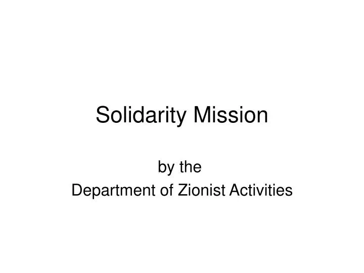 solidarity mission