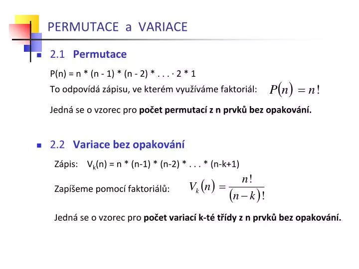 permutace a variace