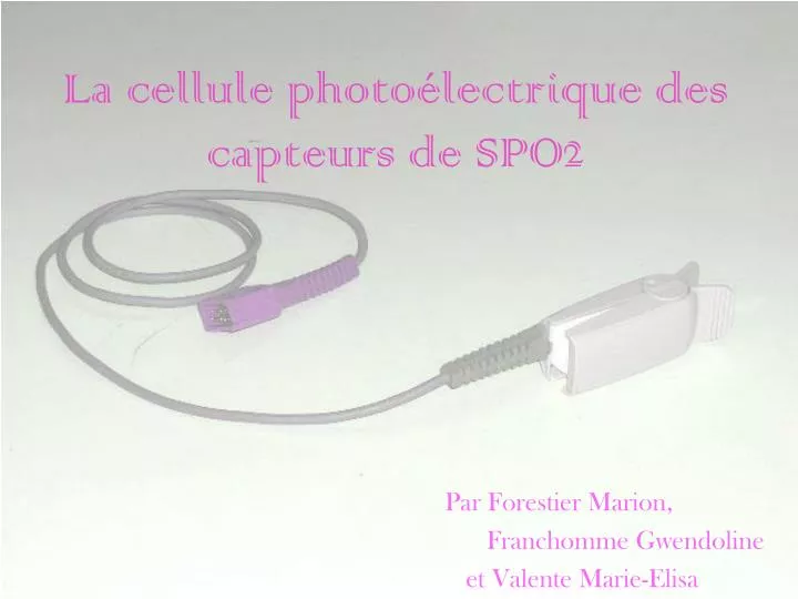 la cellule photo lectrique des capteurs de spo2