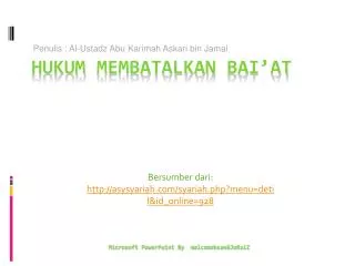 hukum membatalkan bai at