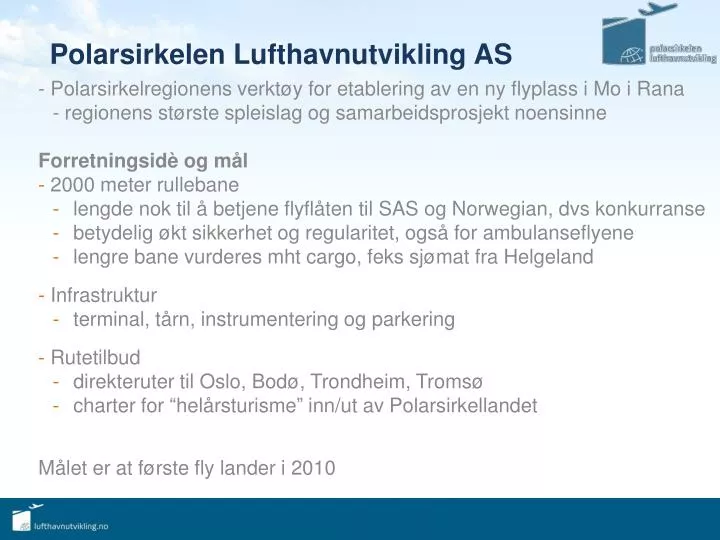 polarsirkelen lufthavnutvikling as