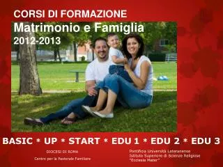 CORSI DI FORMAZIONE Matrimonio e Famiglia 2012-2013