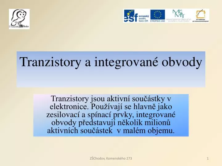 tranzistory a integrovan obvody