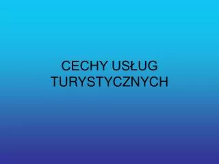 cechy us ug turystycznych