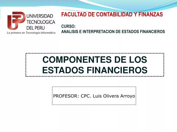 facultad de contabilidad y finanzas curso analisis e interpretacion de estados financieros