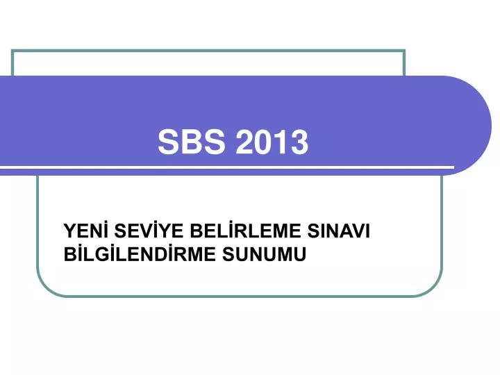 sbs 2013