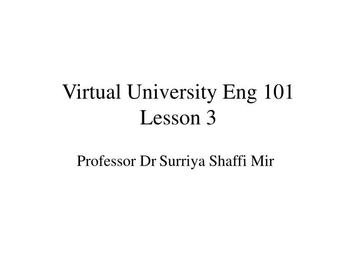 virtual university eng 101 lesson 3