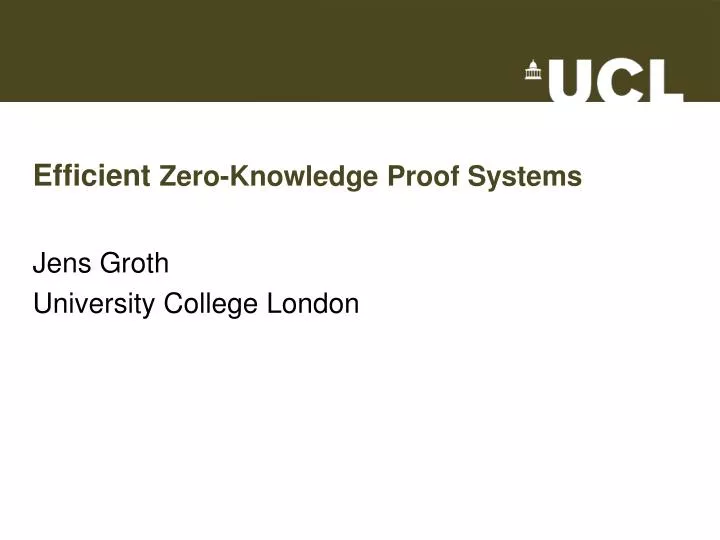 efficient zero knowledge proof systems