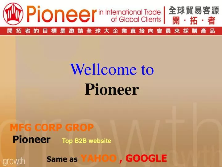 mfg corp grop pioneer top b2b website