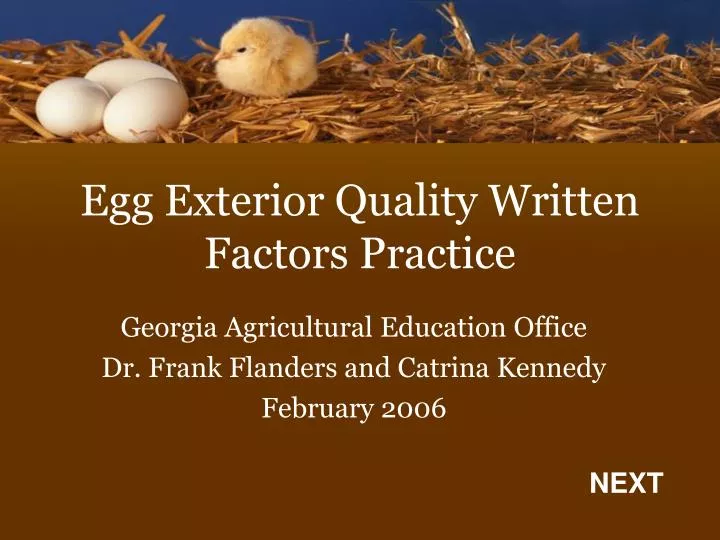 egg exterior quality written factors practice