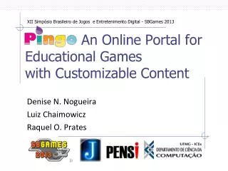 Pingo - An Online Portal for Educational Games with Customizable Content
