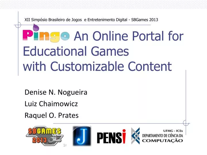 pingo an online portal for educational games with customizable content