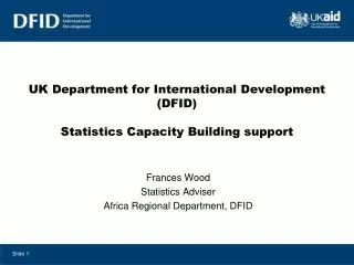 UK Department for International Development (DFID) Statistics Capacity Building support