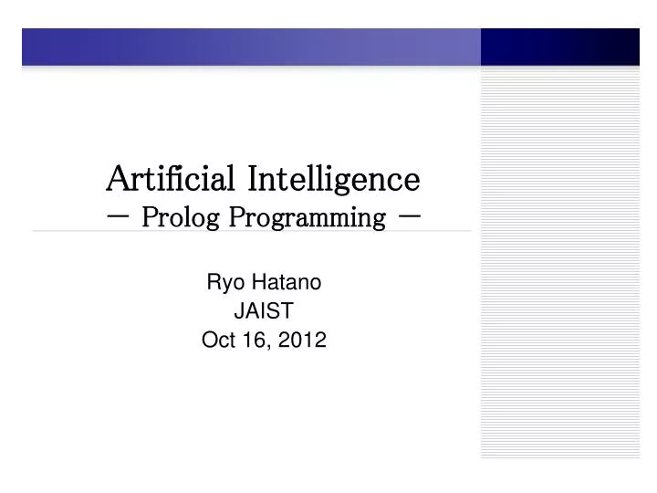 artificial intelligence prolog programming