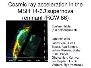 Cosmic ray acceleration in the MSH 14-6 3 supernova remnant (RCW 86)