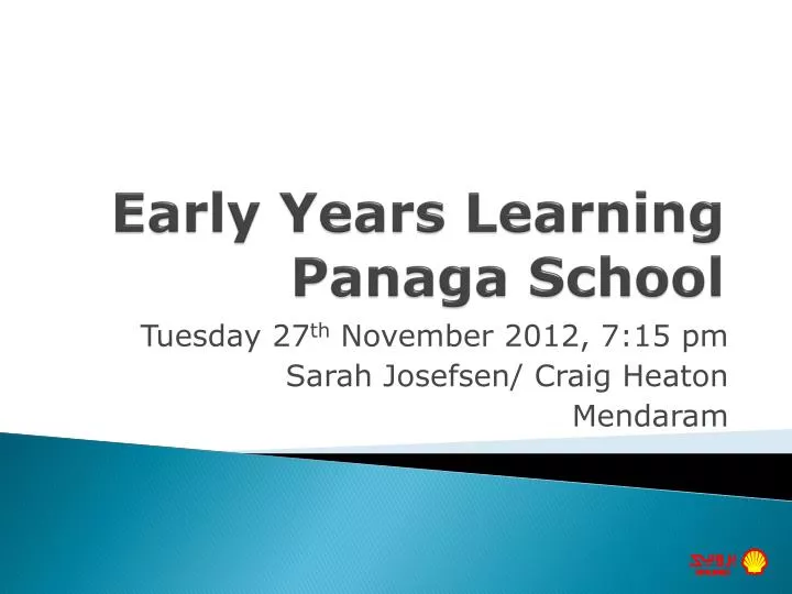 early years learning panaga school