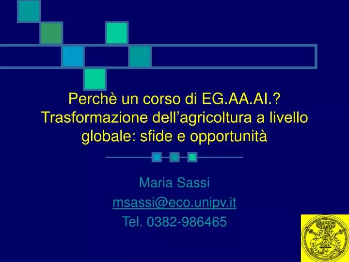 perch un corso di eg aa ai trasformazione dell agricoltura a livello globale sfide e opportunit