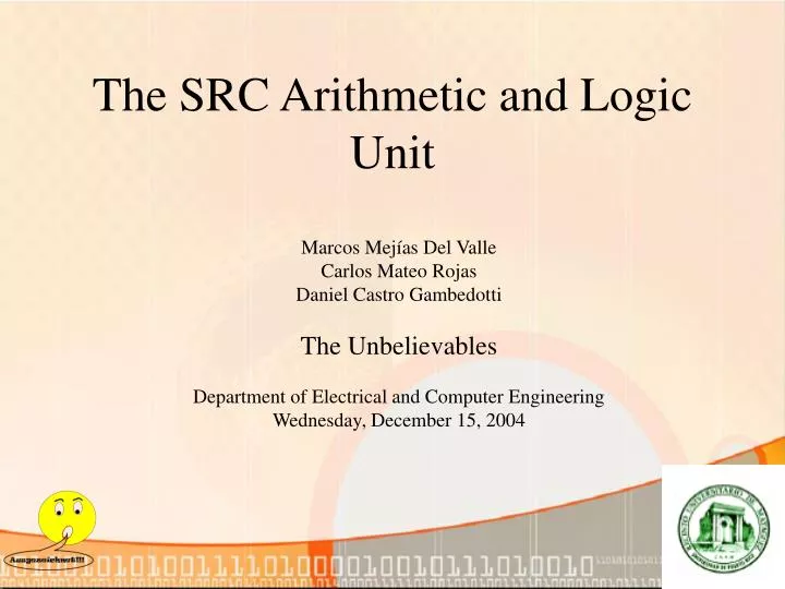 the src arithmetic and logic unit