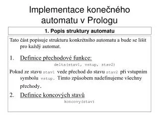 implementace kone n ho automatu v prologu