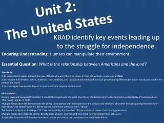 Unit 2: The United States