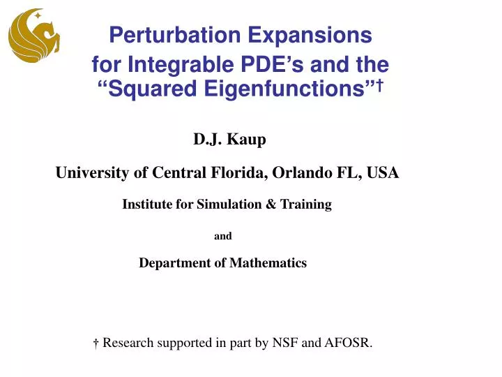 perturbation expansions for integrable pde s and the squared eigenfunctions