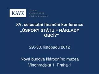 XV . celostátní finanční konference