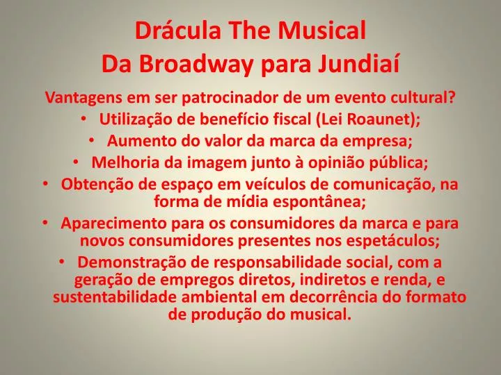 dr cula the musical da broadway para jundia