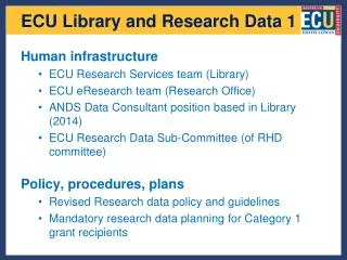 ECU Library and Research Data 1