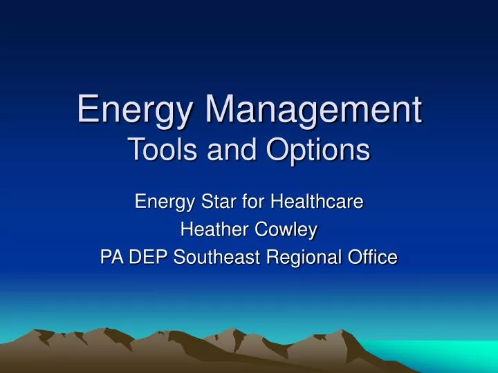 energy management tools and options