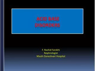 ACID base disorders