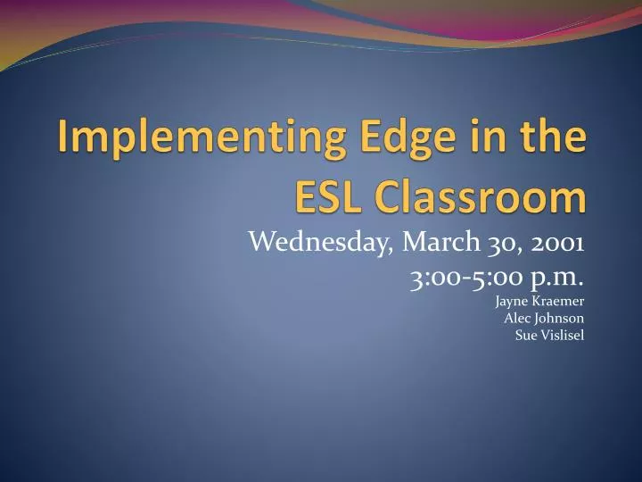 implementing edge in the esl classroom