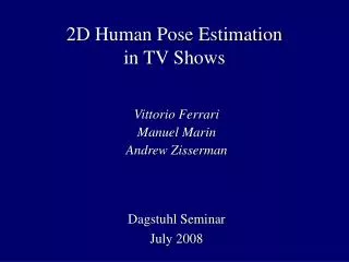 2D Human Pose Estimation in TV Shows