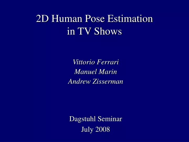2d human pose estimation in tv shows