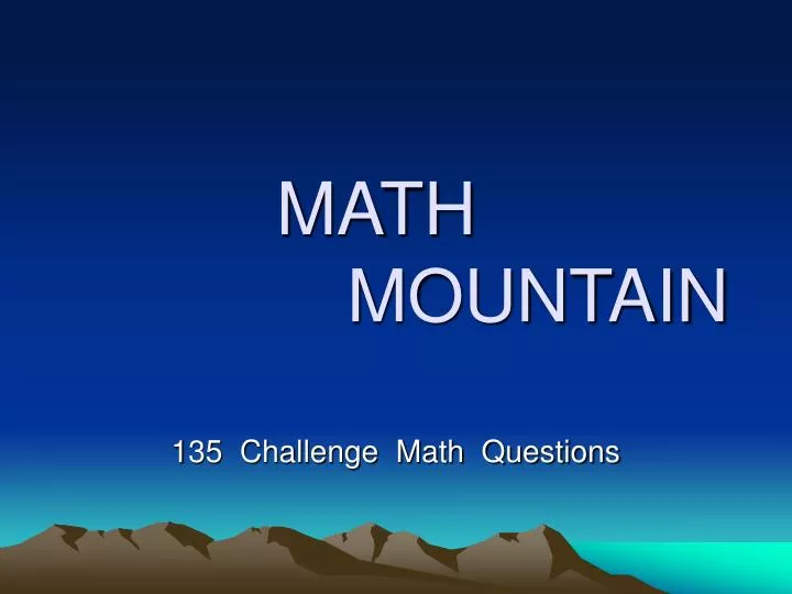 math mountain